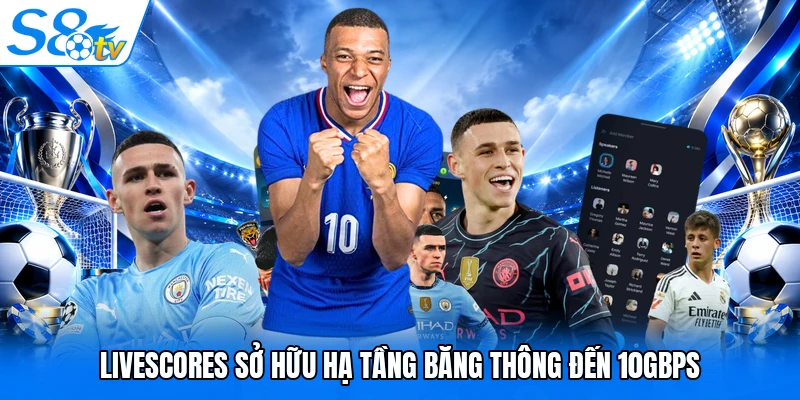 Livescores sở hữu hạ tầng băng thông đến 10Gbps
